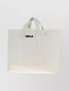 Tekla Rectangular Shopping Bag Top Handles In White