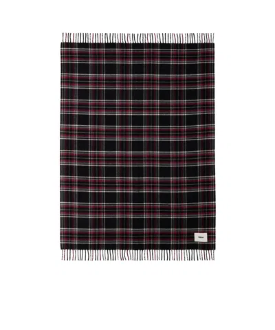 Tekla Rectangular Wool Flannel Blanket In Black