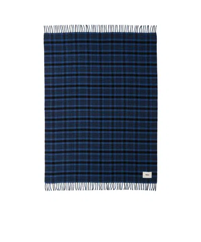 Tekla Rectangular Wool Flannel Blanket In Blue