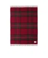 Tekla Rectangular Wool Flannel Blanket In Burgundy