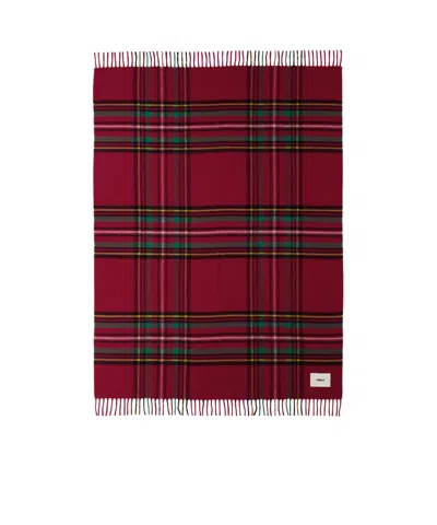 Tekla Rectangular Wool Flannel Blanket In Burgundy