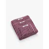 Tekla Bordered Organic-cotton Hand Towel 50cm X 80cm In Red&rose