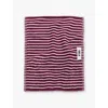 Tekla Striped Organic-cotton Bath Towel  70cm X 140cm In Red&rose