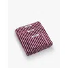 Tekla Striped Organic-cotton Washcloth 30cm X 30cm In Red&rose