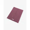 Tekla Red Rose Striped Cotton Bath Mat 70cm X 50cm In Burgundy