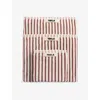 Tekla Bordered Cotton Hand Towel 50cm X 80cm In Brown
