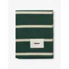 Tekla Wool Blend Blanket 130cm X 180cm Rugby Stripes In Green