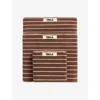 Tekla Bordered Cotton Hand Towel 50cm X 80cm In Brown