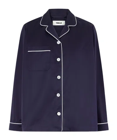 Tekla Sateen Organic Cotton Pajama Shirt In Multi
