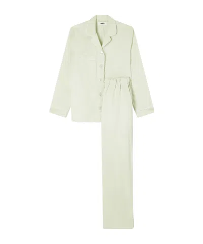 Tekla Satin Pajamas In Green