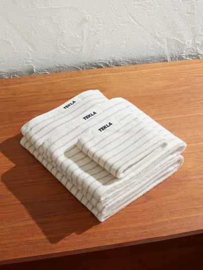 Tekla Sienna Stripes Bordered Organic-cotton Hand Towel 50cm X 80cm