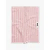 Tekla Shaded Pink Stripes Striped Organic-cotton Bath Towel  70cm X 140cm