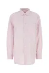 Tekla Embroidered Poplin Oversize Pyjama Shirt In Pink