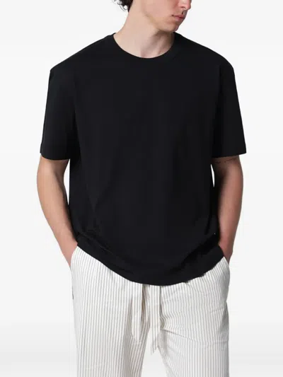 Tekla Organic Cotton Short-sleeved T-shirt In Black