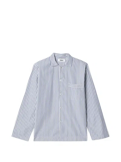 Tekla Skagen Striped Pajama Shirt In Multi