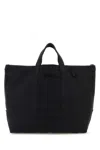 Tekla Slate Canvas Shopping Bag In Black