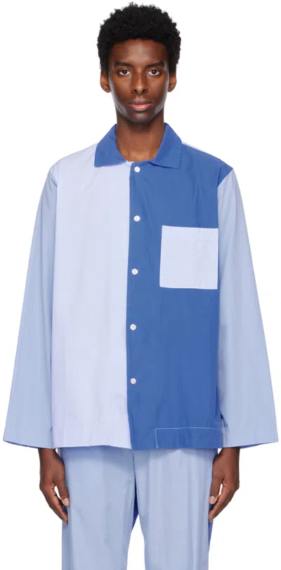 Tekla Ssense Exclusive Blue Pyjama Shirt In Color Block