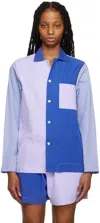 Tekla Ssense Exclusive Blue Pyjama Shirt In Shirt Blue/city Blue