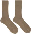 Tekla Ssense Exclusive Brown Auralee Edition Baby Cashmere Night Socks In Natural Brown