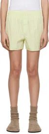 Tekla Ssense Exclusive Green Auralee Edition Boxer Pyjama Shorts In Light Moss Stripes