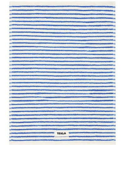 Tekla Stripe Bath Mat In Coastal Blue Stripes