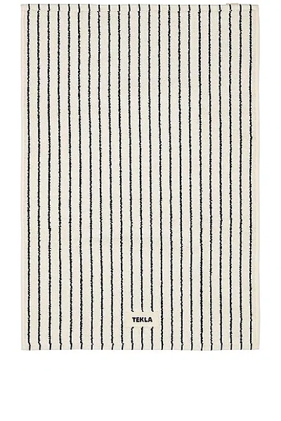 Tekla Stripe Bath Mat In Racing Green
