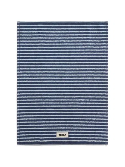 Tekla Striped Bath Rug In Blue