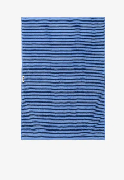 Tekla Striped Bath Towel In Blue