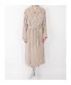 Tekla Striped Bathrobe In Neutral