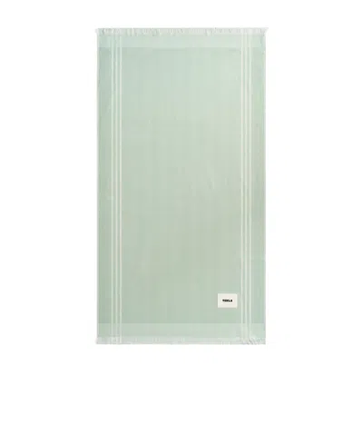 Tekla Striped Beach Towel In Green