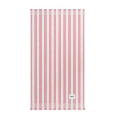 Tekla Striped Beach Towel In Pink