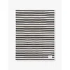 Tekla Magpie Stripes Striped Brushed-texture Lambs Wool Blanket In Black