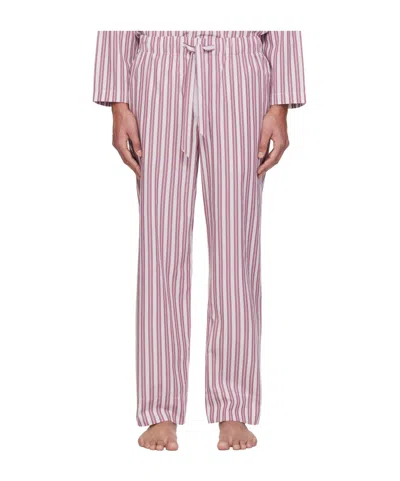 Tekla Striped Drawstring Pajama Pants In Pink