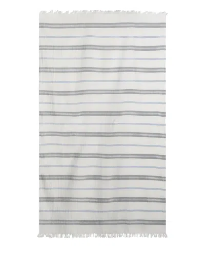 Tekla Striped Fringed Towel In Multi