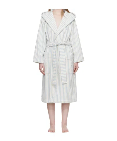 TEKLA STRIPED HOODED BATHROBE