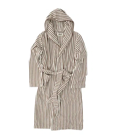Tekla Striped Hooded Bathrobe In Multi