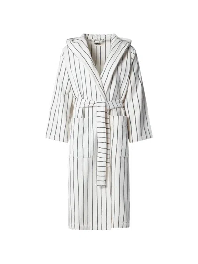 Tekla Striped Hooded Bathrobe In Multi