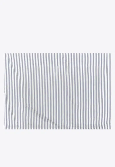 Tekla Striped Logo Pillowcase In Light Blue