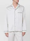 Tekla Brown And White Striped Pyjama Shirt In White