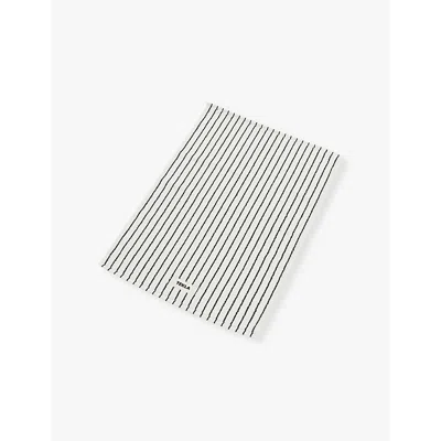 Tekla Striped Organic-cotton Bathmat 70cm X 50cm In Racing Green