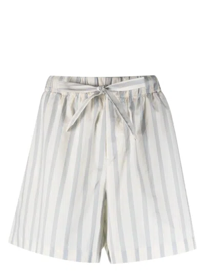 Tekla Striped Organic-cotton Pajama Shorts In Neutrals