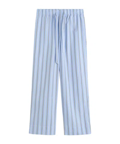 Tekla Striped Pajama Pants In Blue