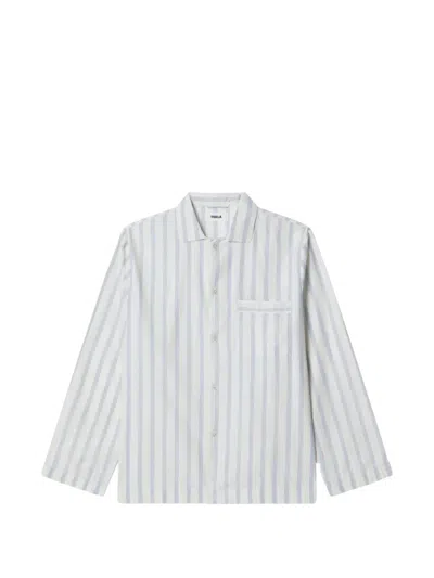Tekla Striped Pajama Shirt In White