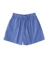 Tekla Striped Pajama Shorts In Blue