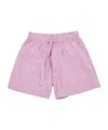 Tekla Striped Pajama Shorts In Purple