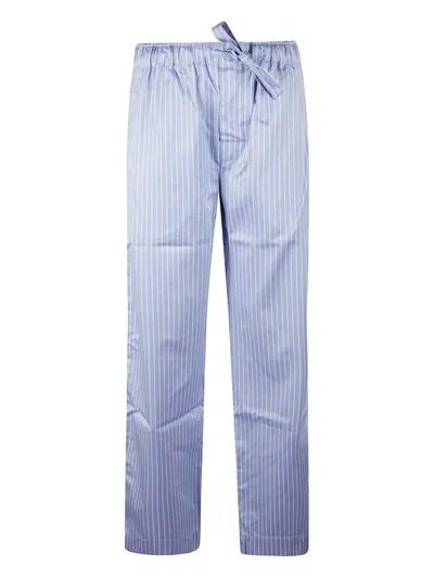 Tekla Striped Pajama Trousers In Blue