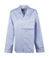 Tekla Sateen Pyjamas Shirt In Organic Cotton In Blue