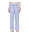 Tekla Blue Poplin Pyjama Pants In Multi