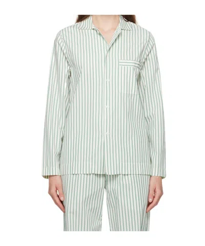 Tekla Striped Pajamas In White