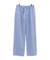 Tekla Striped Poplin Pajama Pants In Multi